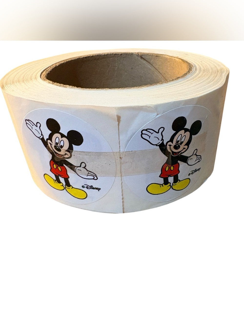 Vintage Walt Disney World Parks Mickey Mouse Roll Round 2" Stickers Labels NOS